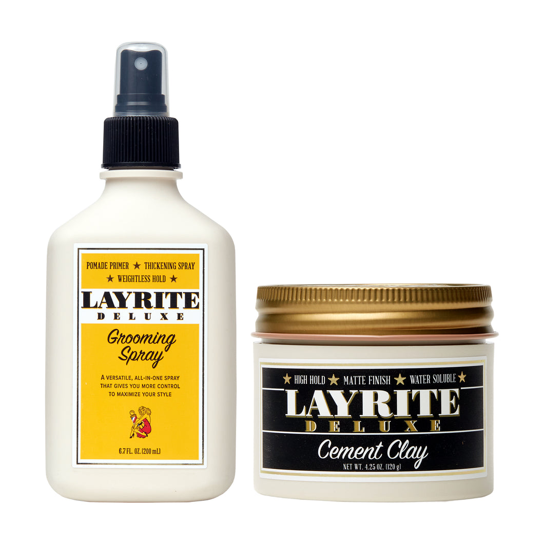 Style & Set Bundle – Cement Hair Clay + Grooming Spray