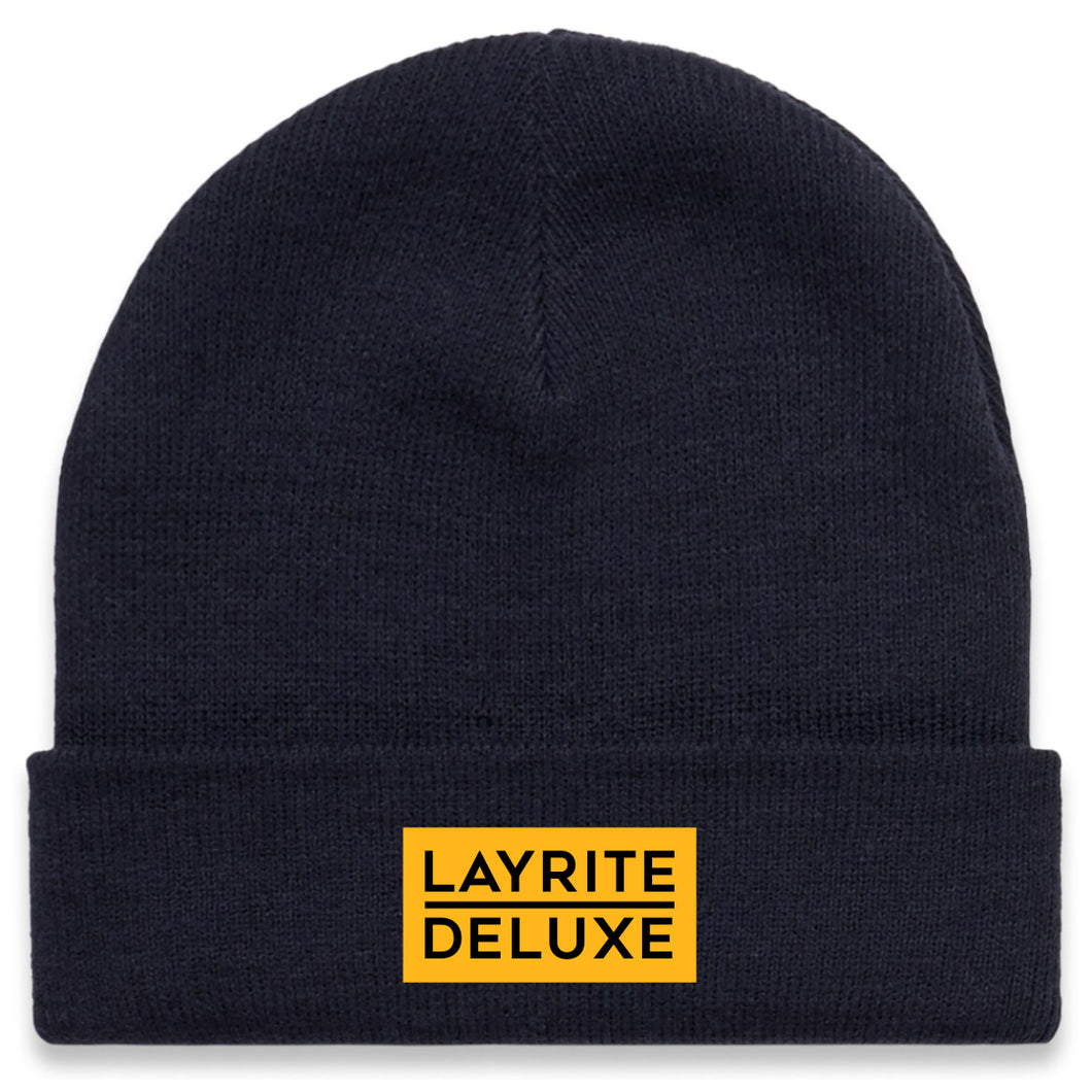 Split Black Cuff Beanie