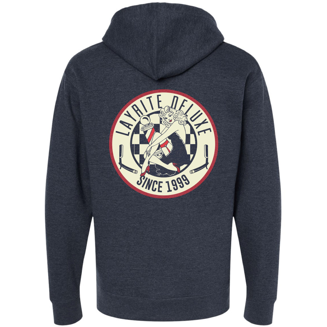 Poker Chip- Navy Zip Up Hoodie