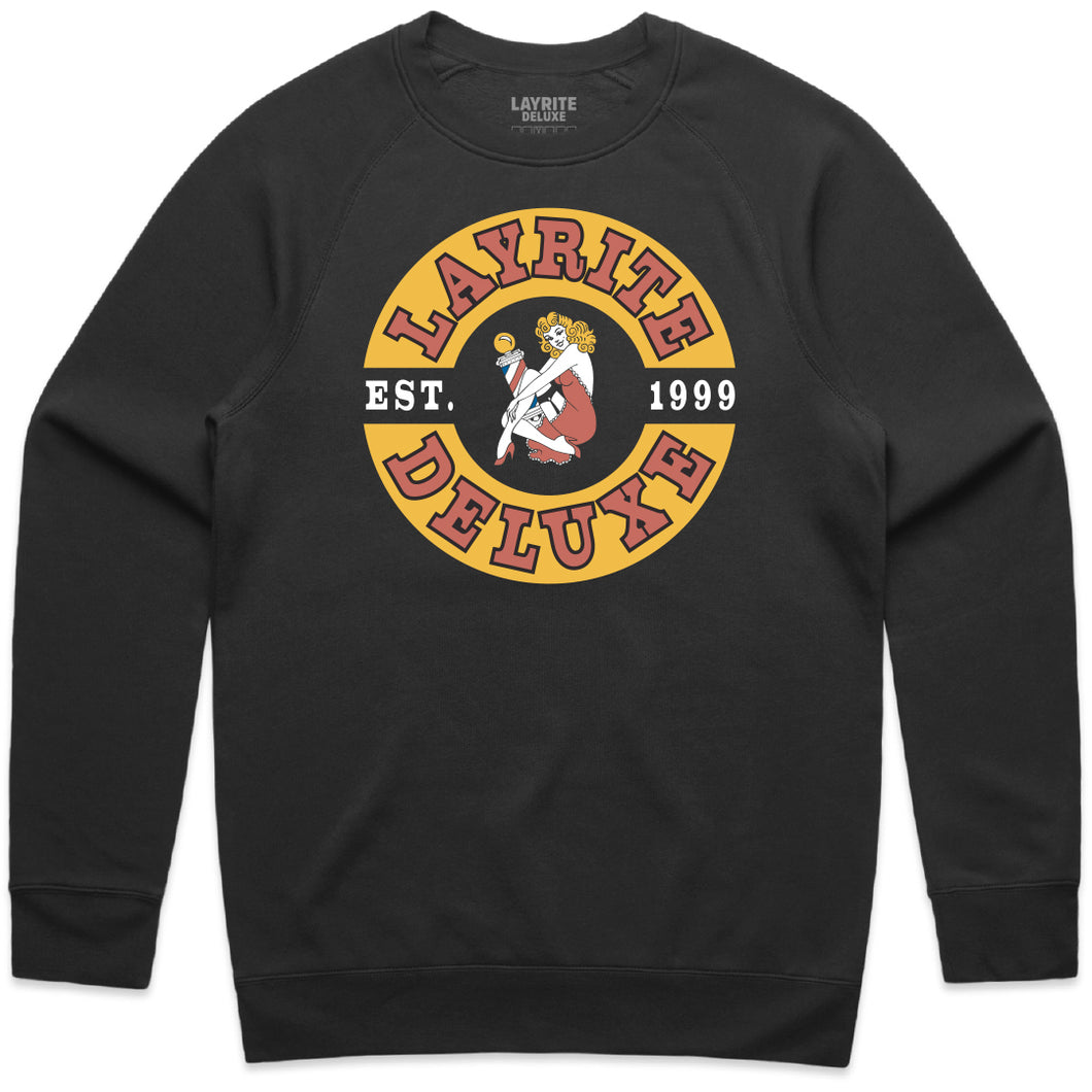 Tin Sign- Black Crew Sweater